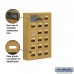 Salsbury Cell Phone Storage Locker - with Front Access Panel - 6 Door High Unit (5 Inch Deep Compartments) - 18 A Doors (17 usable) - Gold - Surface Mounted - Resettable Combination Locks
